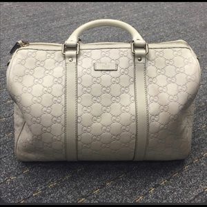 Gucci Beige Embossed Leather Joy Boston Bag